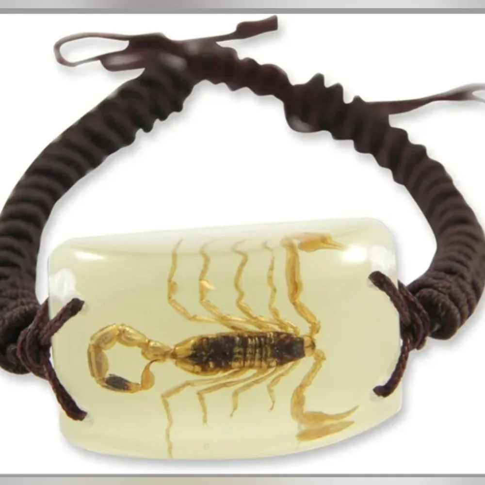 REALBUG Gold Scorpion Bracelet, Glow in The Dark, 6.5 to 10 inches adjustable